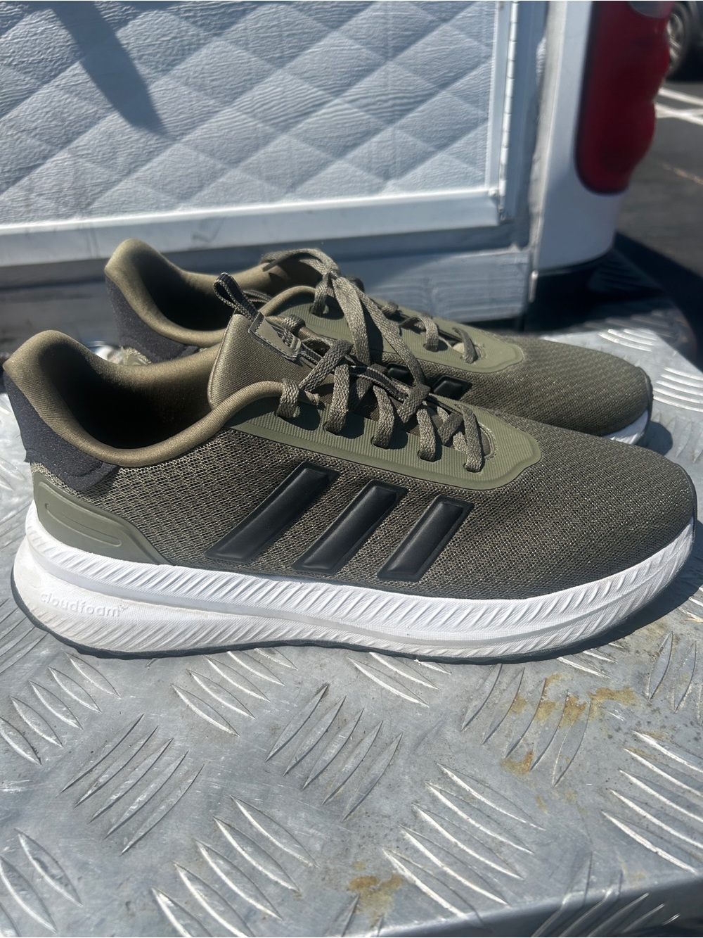 adidas Men’s Athletic Sneakers in Olive Green with Black Stripes